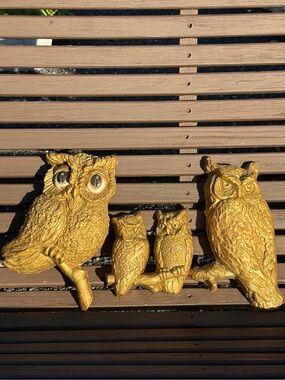 Vintage Universal Statuary Owl Wall Hangings Retro Wall Decor 1970's ******